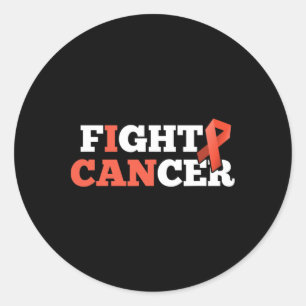 Fight Cancer Leukaemia Orange Support Ribbon Aware Classic Round Sticker