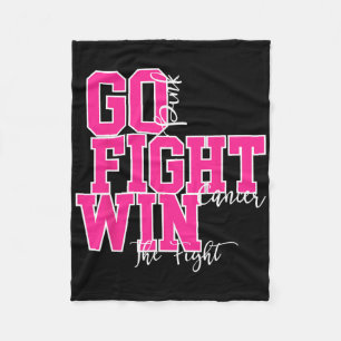 Fight Cancer Pink Breast Cancer Awareness Warrior Fleece Blanket