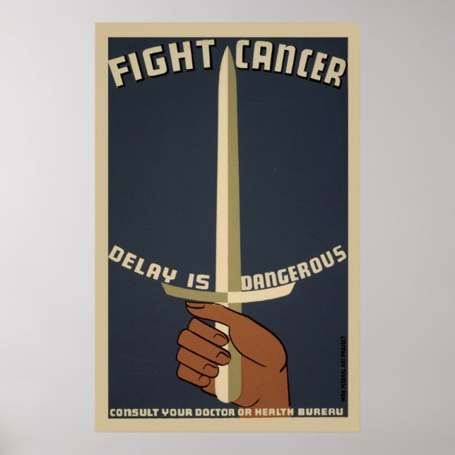 Fight Cancer WPA Vintage Poster (Front)