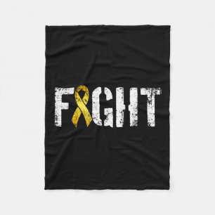 Fight Childhood Cancer Military Style Awareness Ri Fleece Blanket
