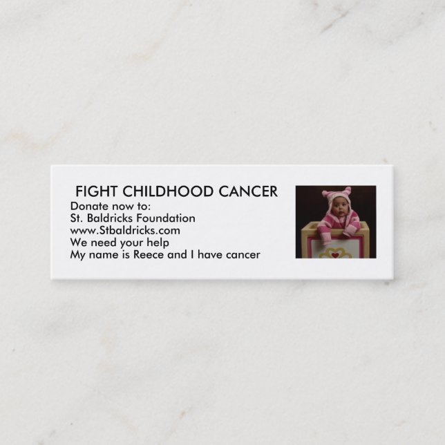 Fight Childhood Cancer Mini Business Card (Front)