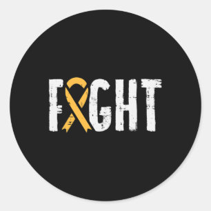 Fight Childhood Cancer Ribbon Awareness Support Wa Classic Round Sticker