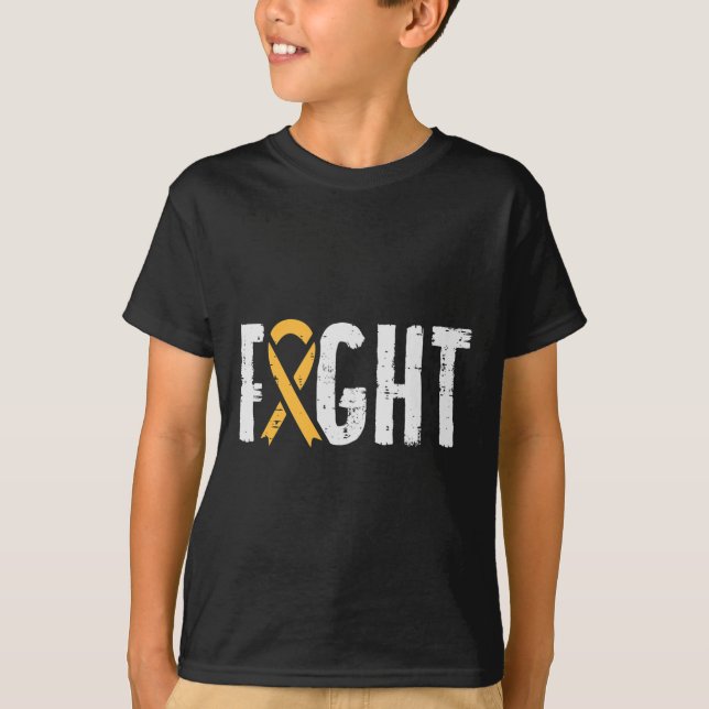 Fight Childhood Cancer Ribbon Awareness Support Wa T-Shirt (Front)