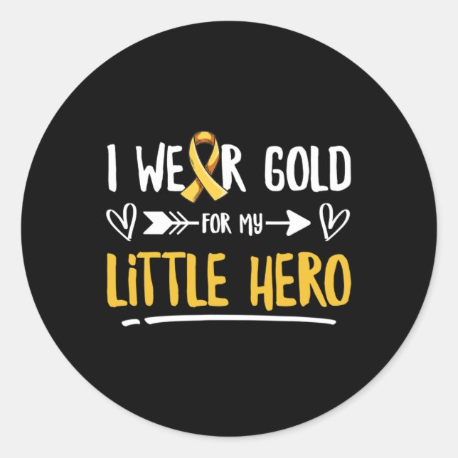 Fight Childhood Cancer Spruch for a Dad of a Warri Classic Round Sticker (Front)