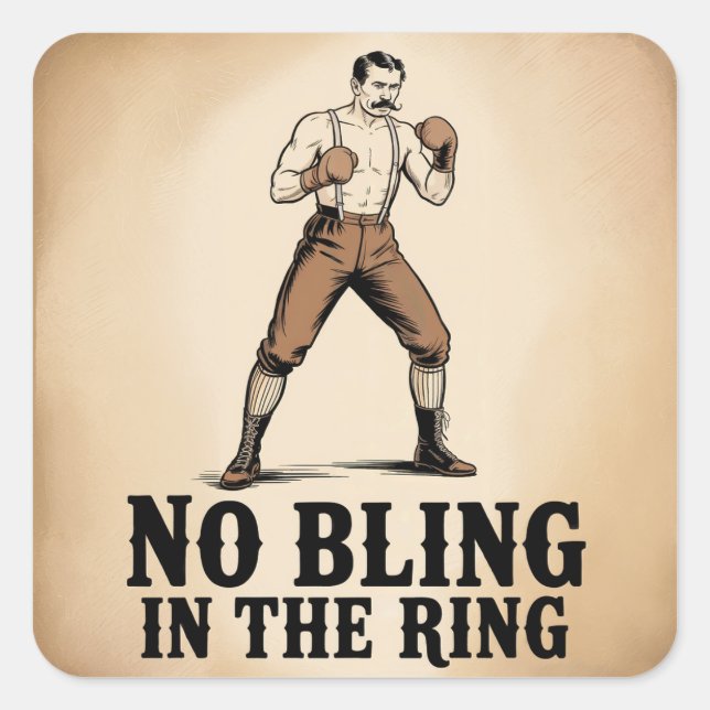 Fight Club - No Bling In The Ring Square Sticker (Front)