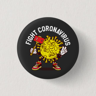 Fight Coronavirus 3 Cm Round Badge