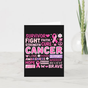 Fight Cure Breast Cancer Awareness Words Of Streng Card