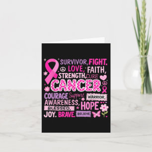 Fight Cure Breast Cancer Awareness Words Of Streng Card