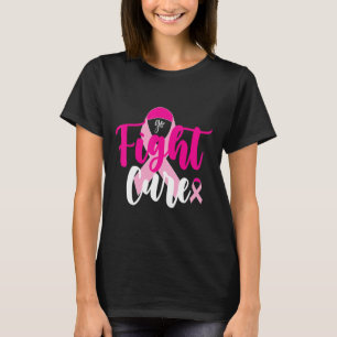 Fight Cure Pink Ribbon Breast Cancer Awareness Sur T-Shirt