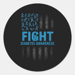 Fight Diabetes Awareness - Medical Warrior Support Classic Round Sticker