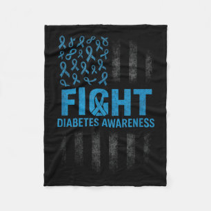 Fight Diabetes Awareness - Medical Warrior Support Fleece Blanket