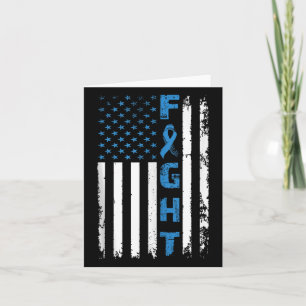 Fight Diabetes Awareness Support American Flag Tan Card