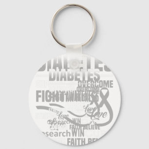 Fight Diabetes Awareness Support Hope Believe Key Ring