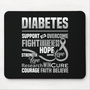Fight Diabetes Awareness Support Hope Believe Mouse Mat