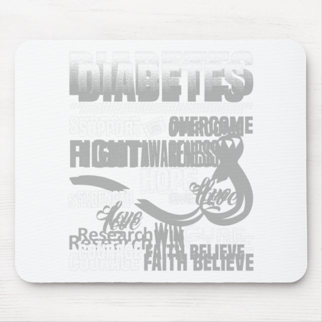 Fight Diabetes Awareness Support Hope Believe  Mouse Mat (Front)