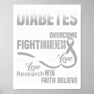Fight Diabetes Awareness Support Hope Believe Poster
