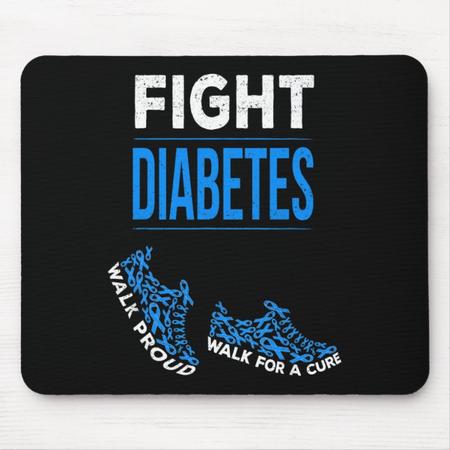 Fight Diabetes Walk for a Cure Awareness Ribbon T1 Mouse Mat (Front)