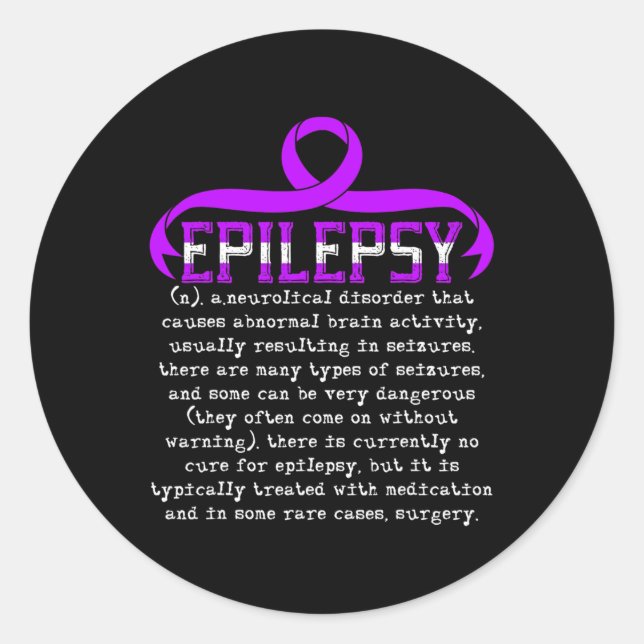 Fight Epilepsy Epileptic Epilepsy Awareness Month  Classic Round Sticker (Front)