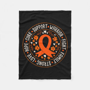 Fight Family Strong Love Hope Cure Support Leukemi Fleece Blanket
