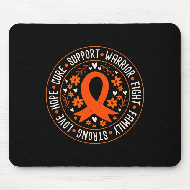 Fight Family Strong Love Hope Cure Support Leukemi Mouse Mat (Front)
