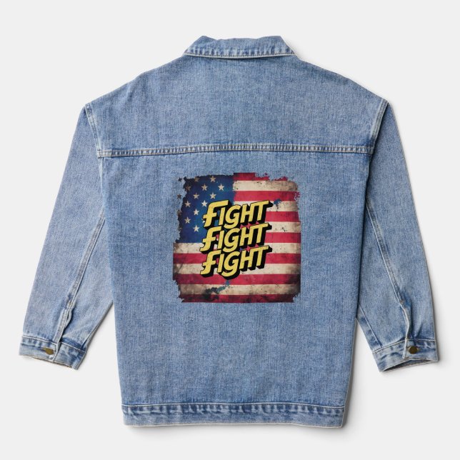 Fight Fight Fight - Donal Trump election Denim Jacket (Back)