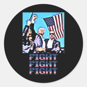 Fight Fight Fight Rally Fist Pump Classic Round Sticker