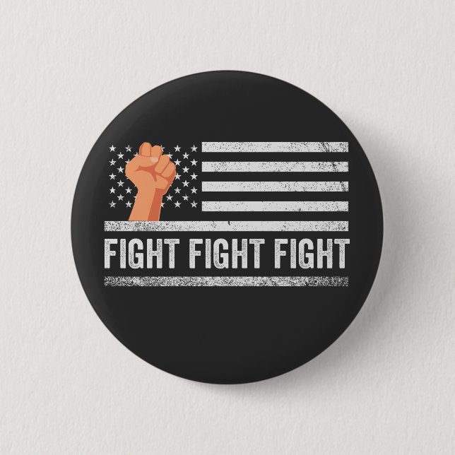 Fight Fight Fight Trump American Flag Patriotic  6 Cm Round Badge (Front)