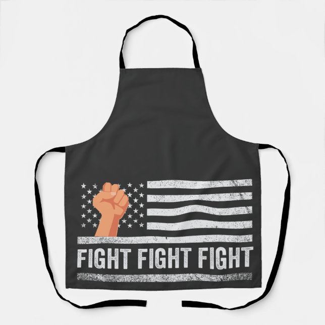 Fight Fight Fight Trump American Flag Patriotic  Apron (Front)