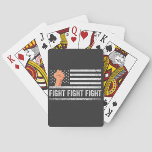 Fight Fight Fight Trump American Flag Patriotic  Playing Cards