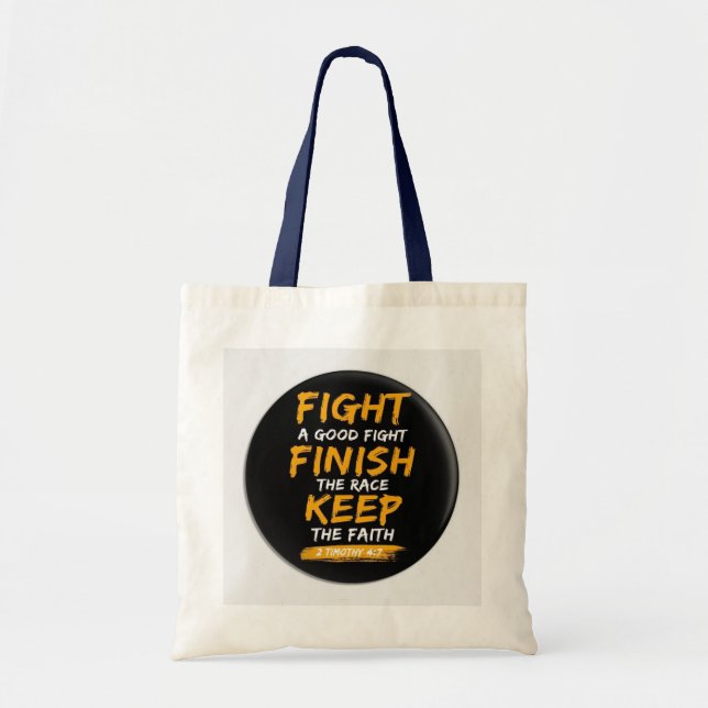 Fight, Finish, Keep the Faith Tote Bag - Inspirati (Front)