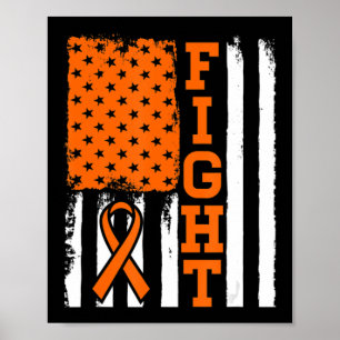 Fight Flag  Leukaemia Cancer  Gift For Leukaemia F Poster