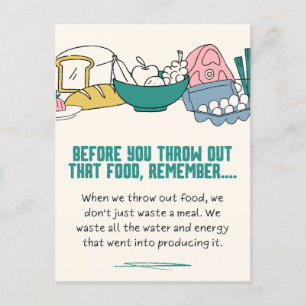 Fight Food Waste Climate Impact Poster Postcard