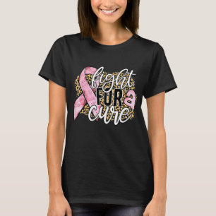 Fight For A Cure Breast Cancer Awareness Leopard T-Shirt