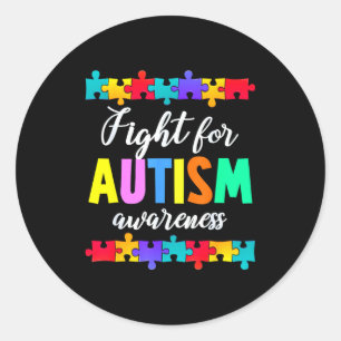 Fight for autism awareness support squad autistic classic round sticker