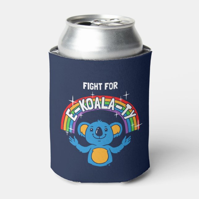 Fight For E-Koala-Ty Can Cooler (Can Front)