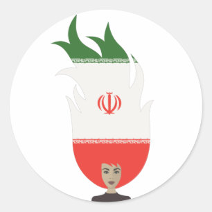 Fight for equality, women in iran without hijab classic round sticker