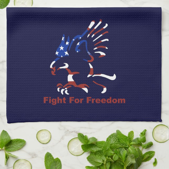 Fight For Freedom Eagle Kitchen Towel (Folded)