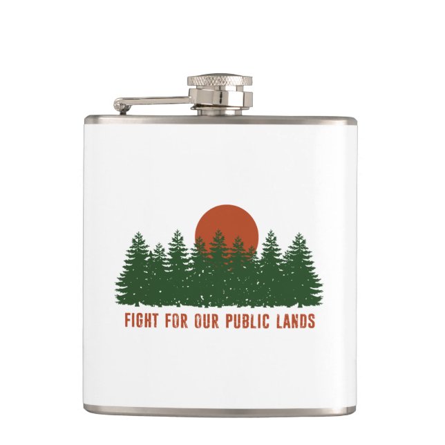 Fight For Our Public Lands Hip Flask (Front)