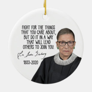 Fight for the things you care about RBG Ceramic Tree Decoration