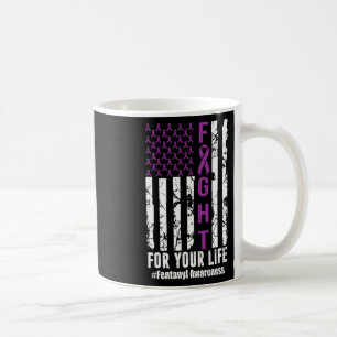Fight For Your Life Overdose Awareness Purple Ribb Coffee Mug
