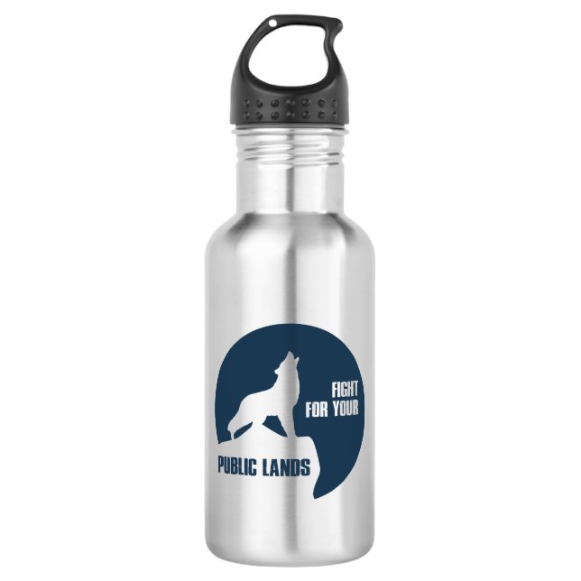 Fight For Your Public Lands Wolf 532 Ml Water Bottle (Front)