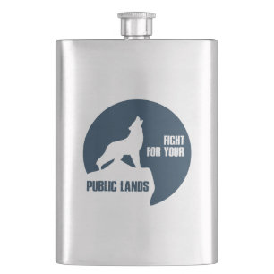 Fight For Your Public Lands Wolf Hip Flask
