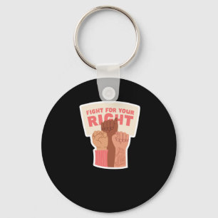 Fight For Your Right Feminist Sticker Key Ring