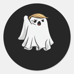 Fight Funny Halloween Trumpkin Classic Round Sticker