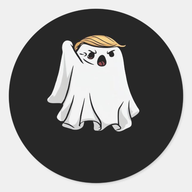 Fight Funny Halloween Trumpkin Classic Round Sticker (Front)
