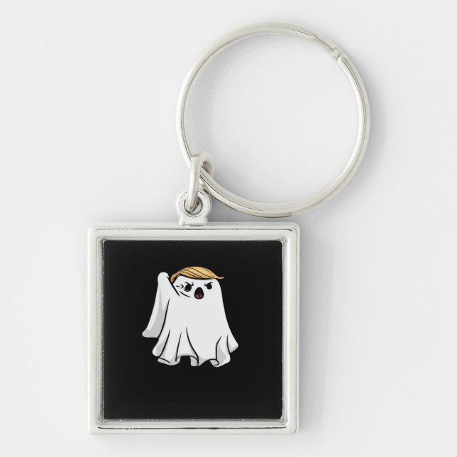 Fight Funny Halloween Trumpkin Key Ring (Front)