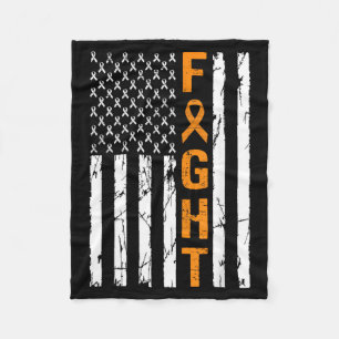 Fight Funny Leukaemia Awareness Aamerica Usa Flag Fleece Blanket