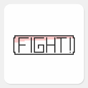 "Fight" Gamers Nostalgia Square Sticker