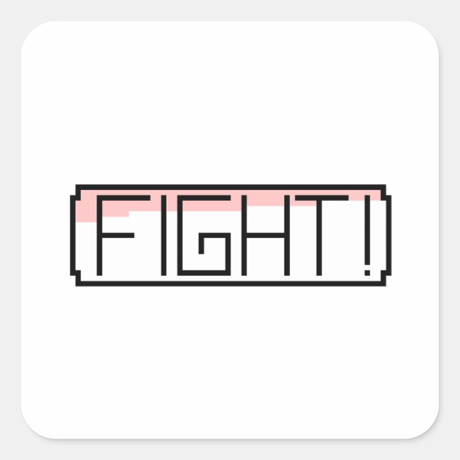 "Fight" Gamers Nostalgia  Square Sticker (Front)