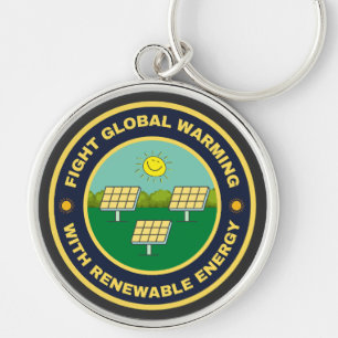 Fight global warming solar power key ring